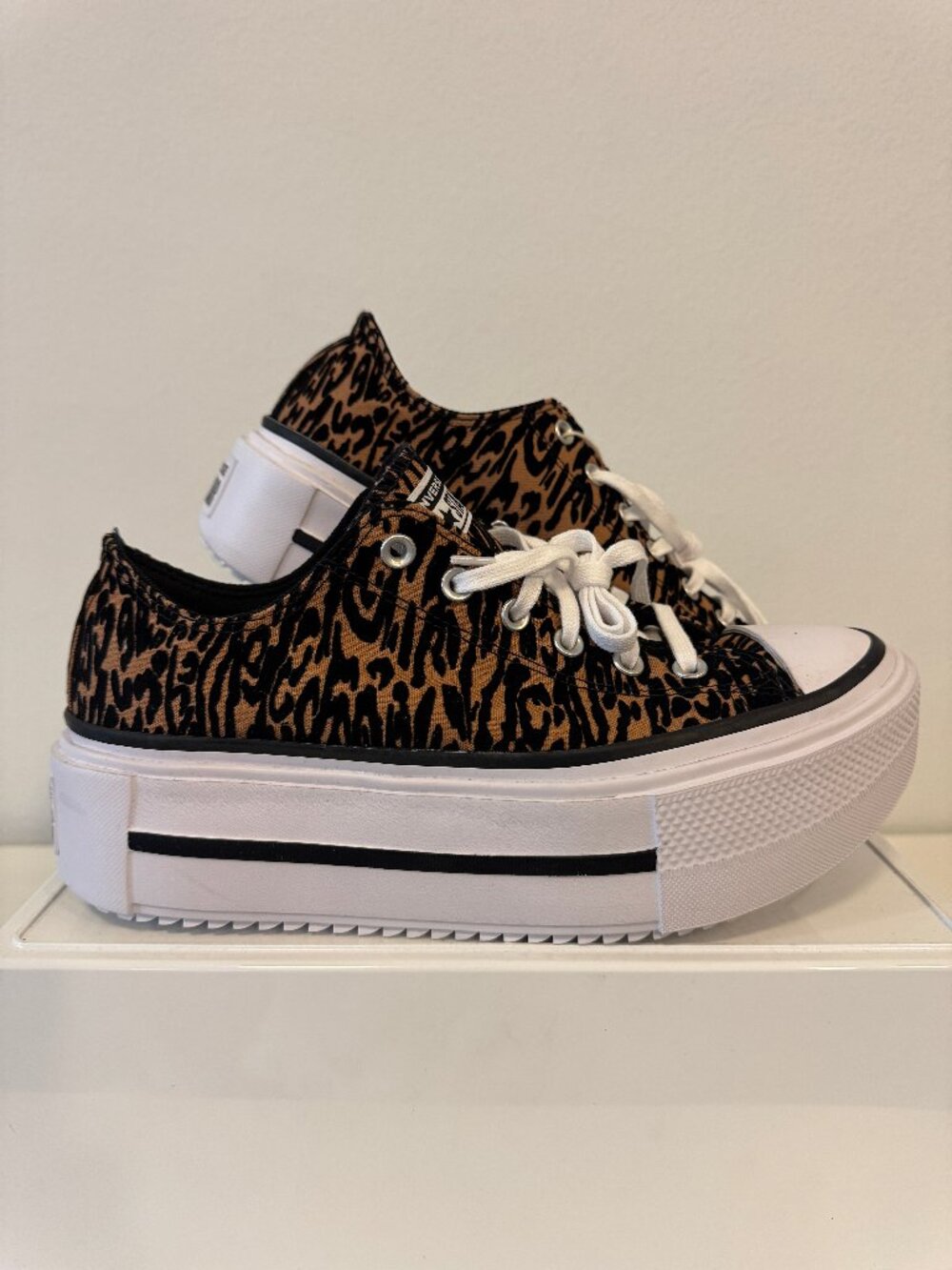 Converse Chuck Taylor Lift Double Stack Leopard NWT Platform W11 M9 A16405C
